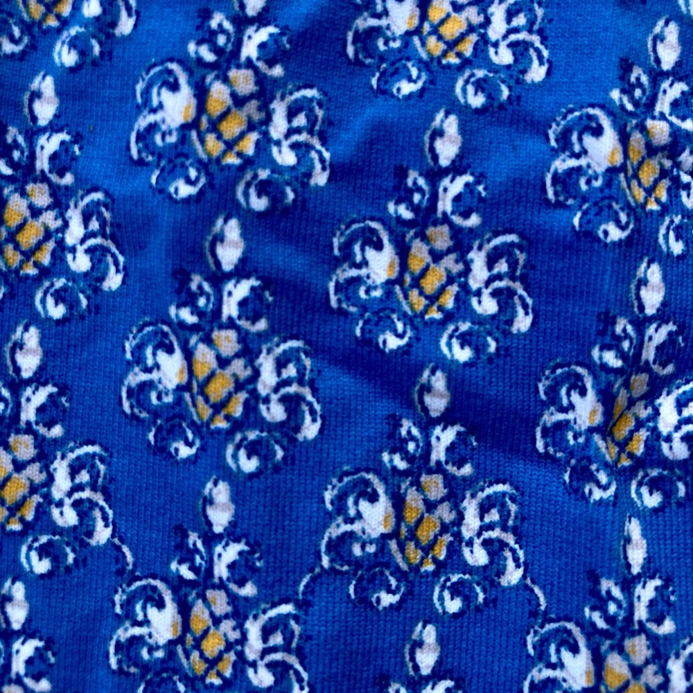 J. McLaughlin EUC Catalina Cloth Blue/Yellow Pineapple Button Popover Shirt Sz S - Picture 11 of 16